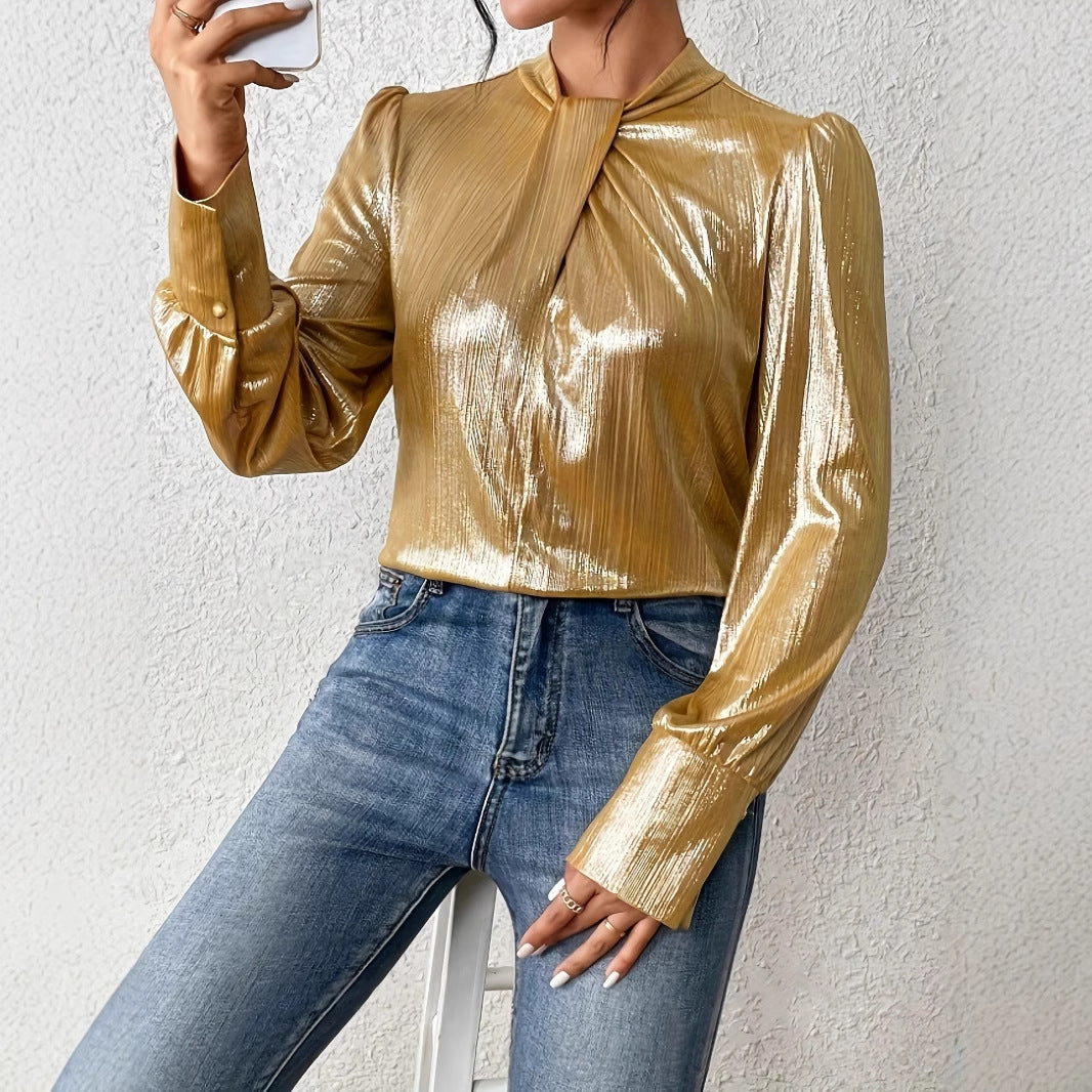 Ruched Long Sleeve Blouse