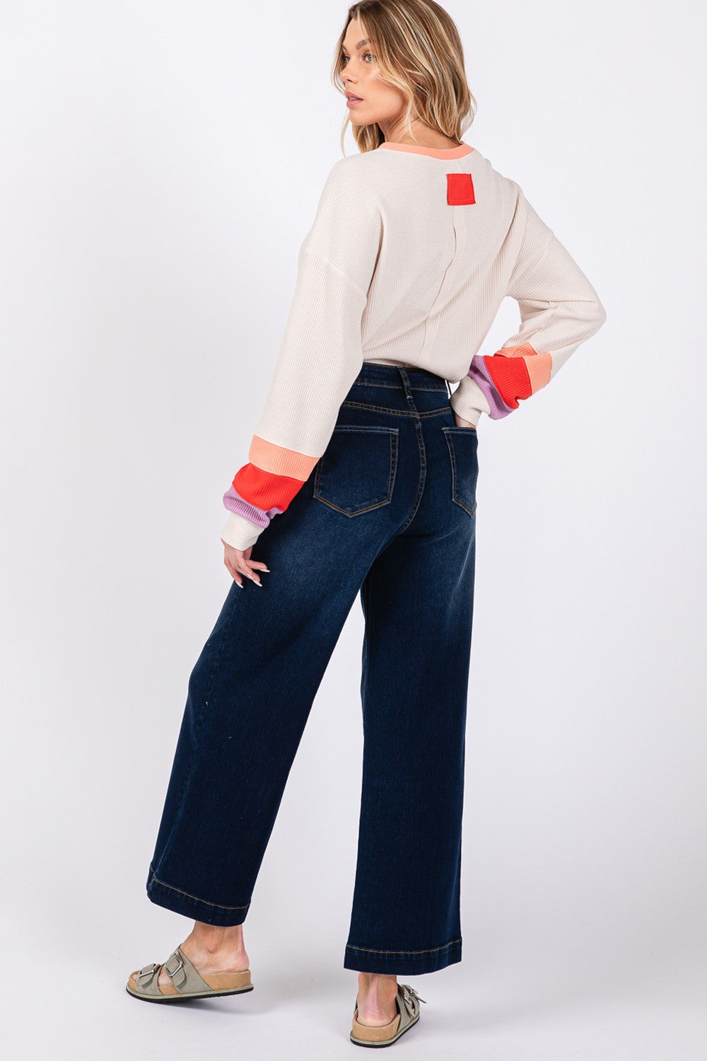 SAGE + FIG High Waist Wide Leg Jeans